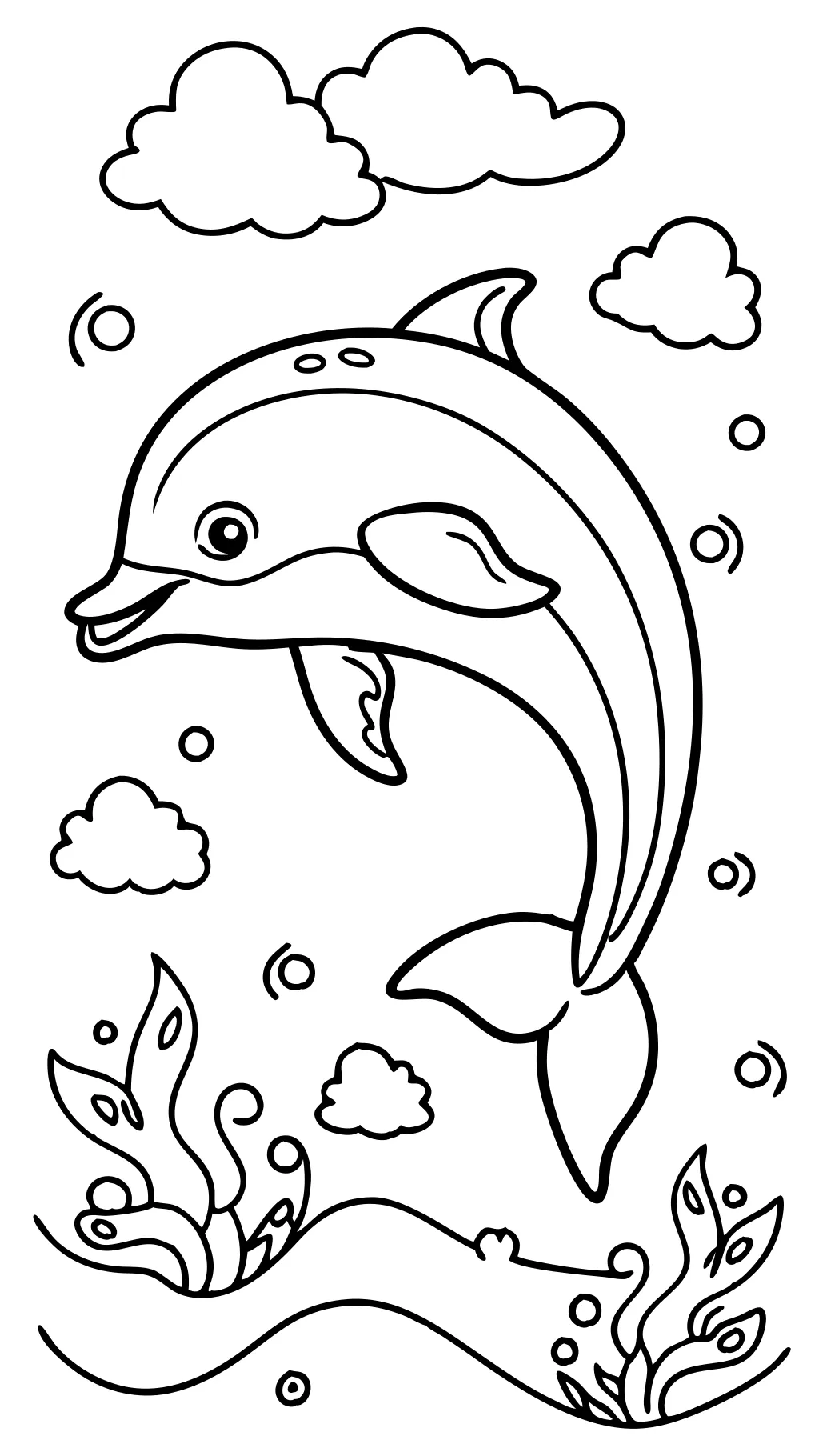 coloring page dolphin